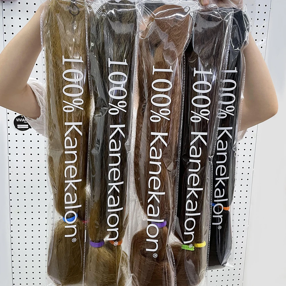 Wholesale Private Label Easy Fibra Crochet Cabello Sintetico Japanese Fiber Soft Jumbo Braiding Hair Kanekalon Hair Extension