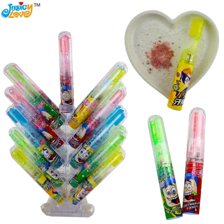 High-quality Lighting Toothbrush Toy Lollipop Hard Candy With Popping Candy