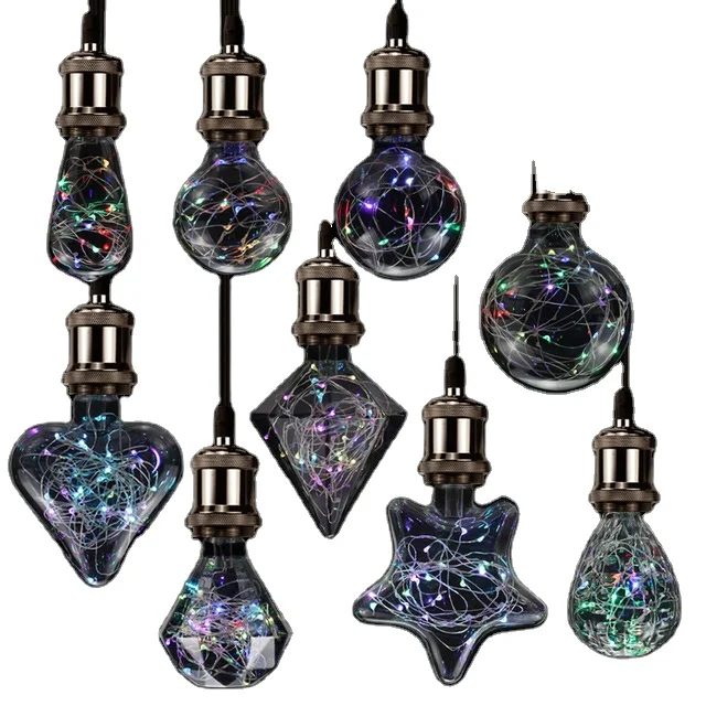 E27 base old fashion copper wire G80 G95 G125 ST64 bulb ceiling light celling lamp for home hotel party wedding decoration