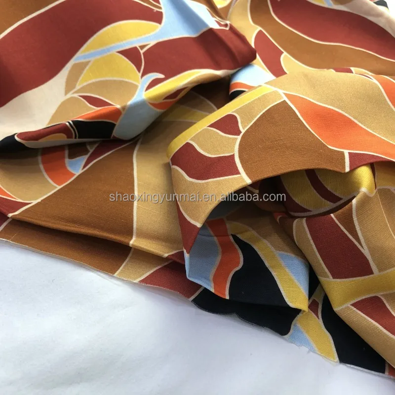 High quality wholesale printed flax flower fabric dresses and shirts