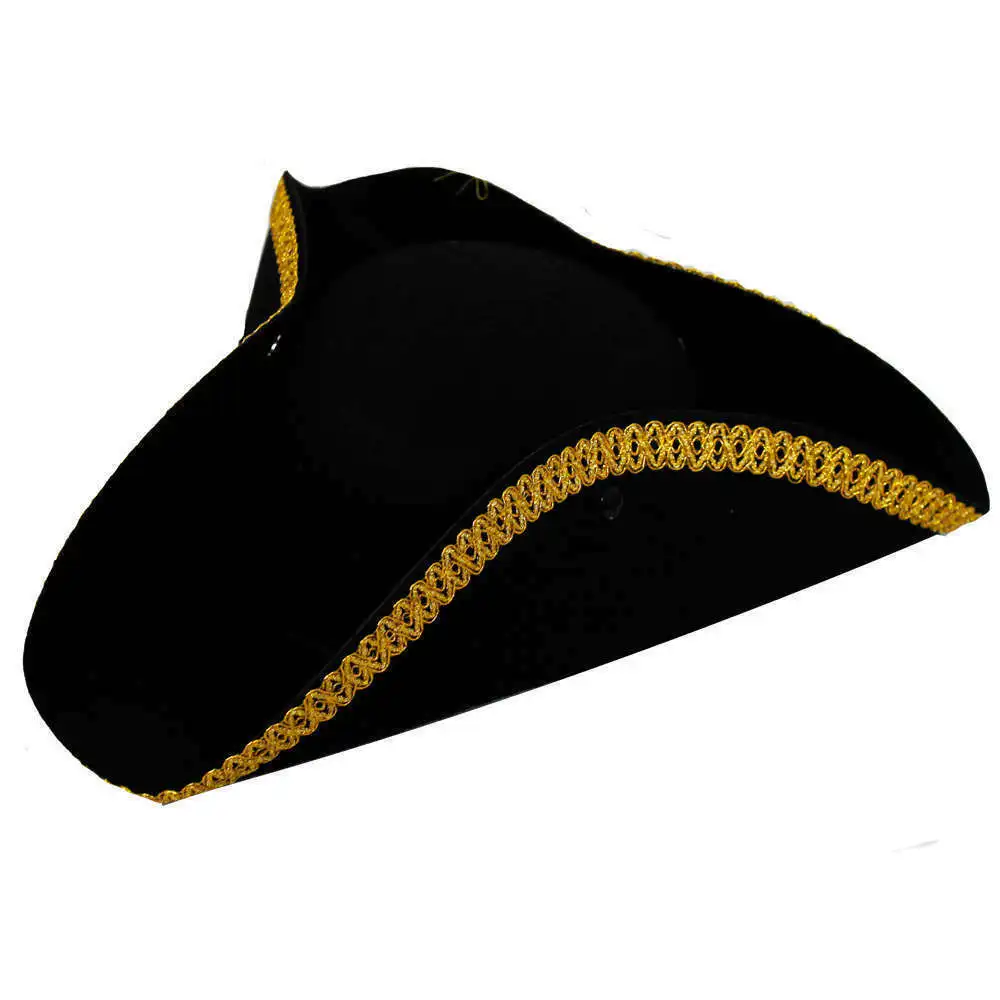 Adult Ladies Red Pirate Tricorn Hat with Decoration Fancy Dress Accessory