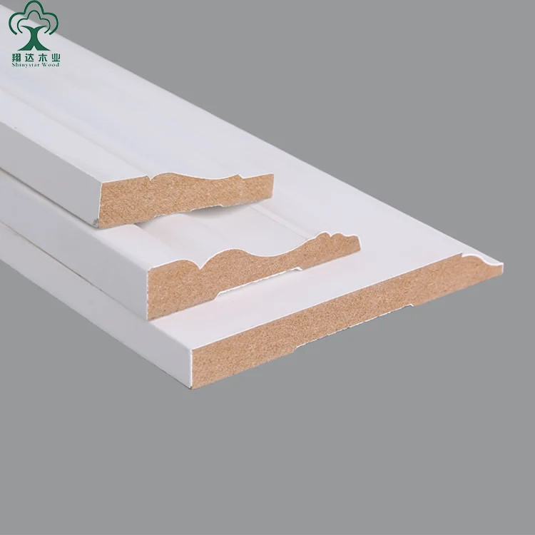 White Primed Wall Skirting Border Water Resistant Wall Skirting Board With The Wall