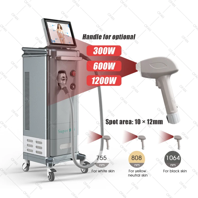 Beauty Equipment Vertical 808nm Permanent Diode Laser 1200 2000w Hair Removal Machine