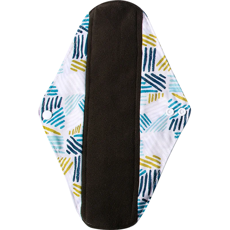 20*30cm Washable Sanitary Pads Bamboo Charcoal Reusable Hygienique Digital printing Women Menstrual Pads Size S M L