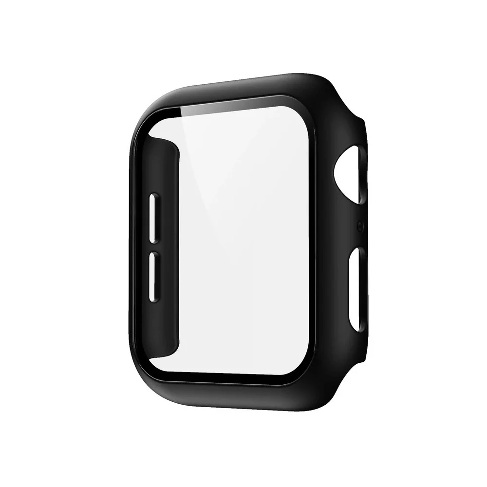  Защитный чехол из поликарбоната и закаленного стекла для Apple Watch серии SE/6/5/4/3/2/1 38 мм 40 42 44 Общий защитный