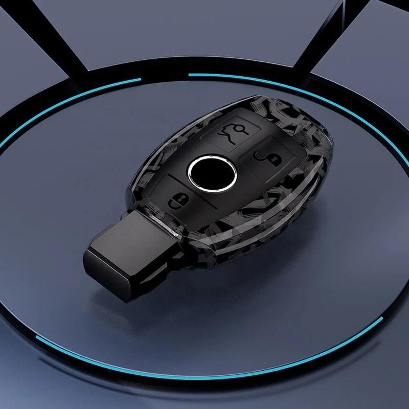 ABS Carbon Fiber Car Key Case Cover Fob For Mercedes Benz A C E S Class W204 W205 W212 W213 W176 GLC CLA AMG W177 Accessories