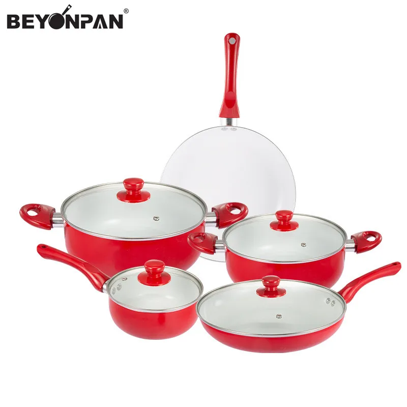 Pressed Aluminium  White Ceramic Coated Cookware Set Classic & Economical