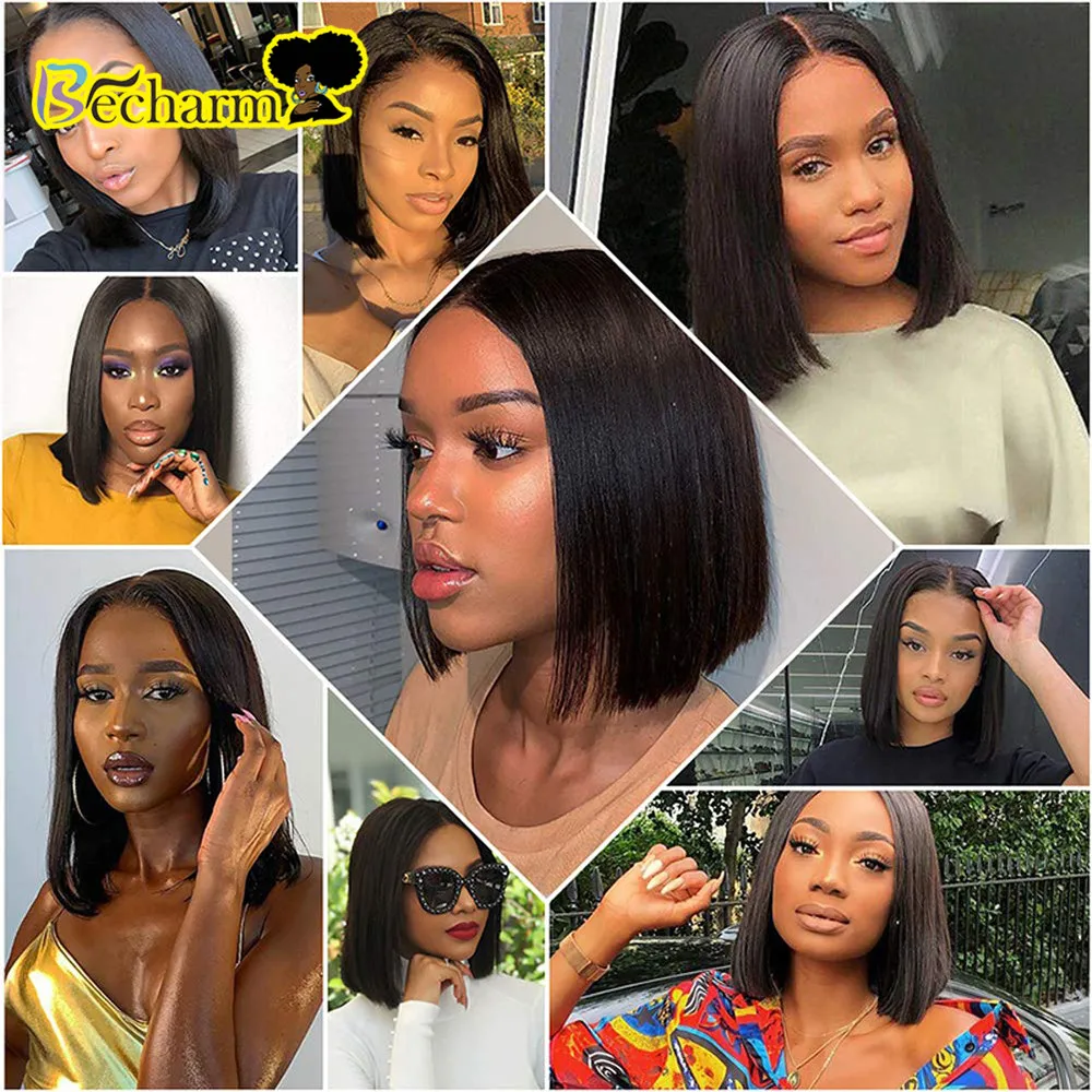Cheap Price Short Bob Human Hair Wigs, Partial Afro Lace Front Wig,Unprocessed Raw Brazilian Bob Hair Wig