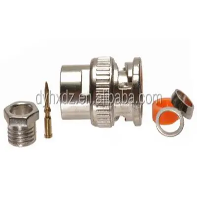 BNC male plug straight clamp/solder rg59 cable pin connector
