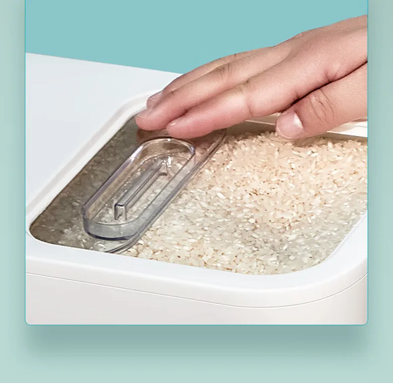 Push-cover rice bucket household insect-proof moisture-proof sealed bucket Grain rice storage box Large capacity