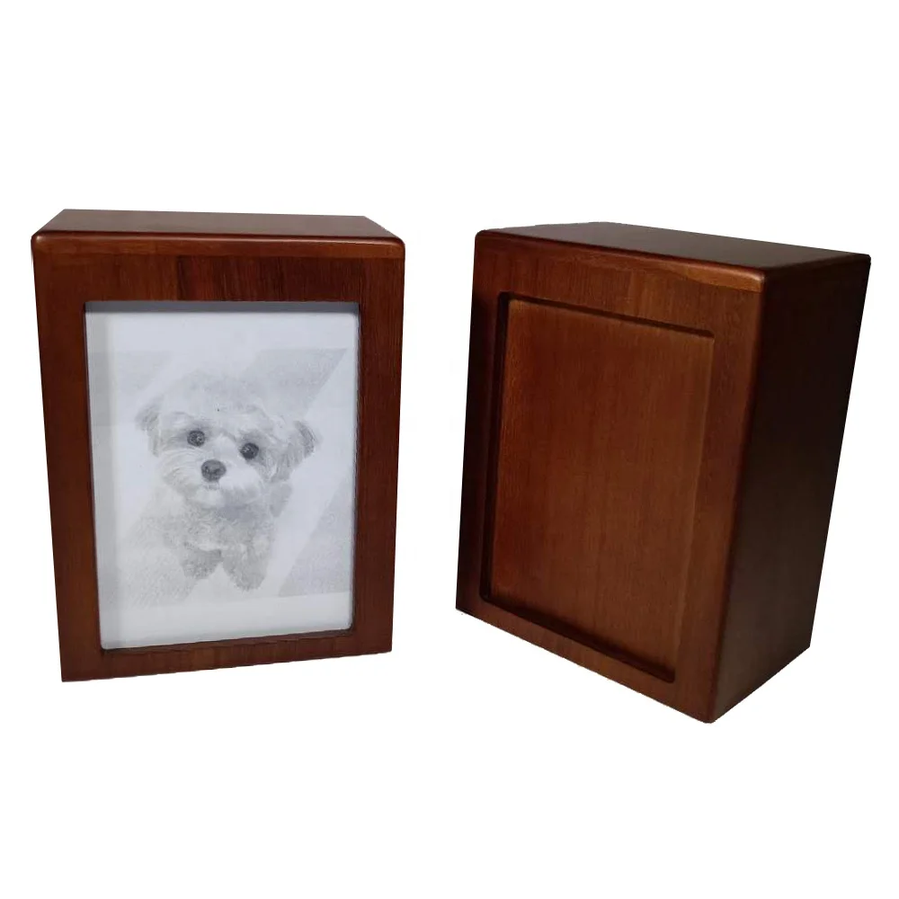 Made In China Photo Frame Custom Simple Paulownia Wood Funerary Human Or Pet Urns Wooden Cinerary Casket