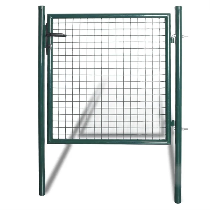 Dark Green Powder-Coated Steel Pedestrian Gate for Garden Fencing