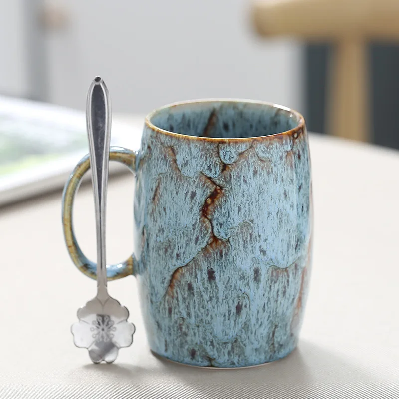 Hot sale 360ml luxury ceramic mug retro kiln variable glaze coffee mug