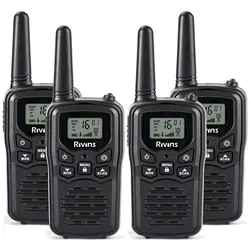 Long-distance walkie-talkie two-way radio Walkie Talkie for Adults 22-Channel FRS Radio (Black 4 Pack) transceiver