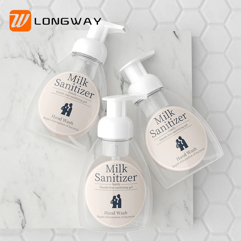 Wholesale PET 250ml 300ml plastic liquid dish soap foam mousse bottle with pump dispenser for face cleaner cosmetic packaging