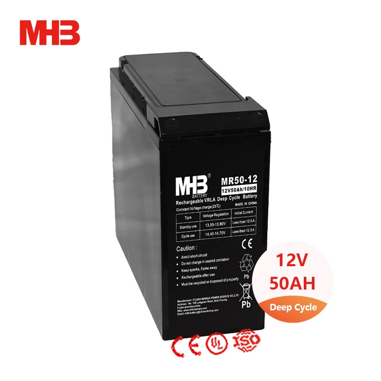 Mhb Mr50-12 Batterie VRLA Agm гель 50ah 12 В Передняя клемма свинцово-кислотная сухая батарея для центров обработки данных