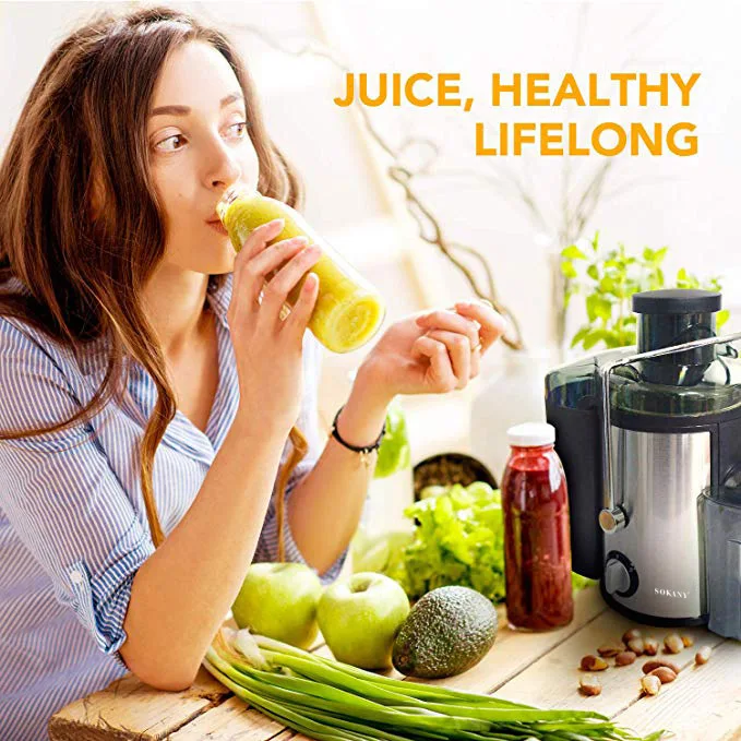 Commercial 400W juicers powerful Big feeding Mouth  juicer extractor machine cold press Slow Juicer