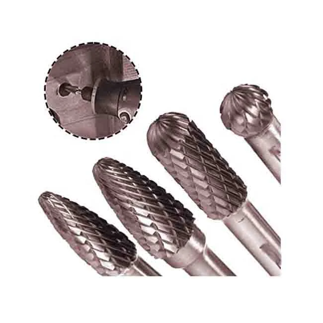 Best Selling 4 8pcs  6x12mm Metal Burr Carving Bit Rotary Carbide Burr Tungsten Set