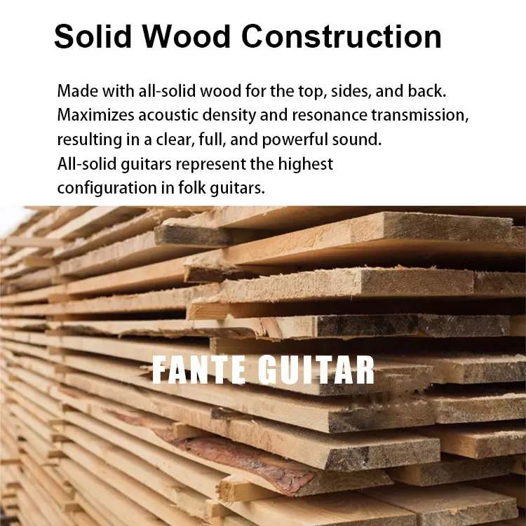 Fante Hipatti JF Shape Acoustic Guitar Perfect for Strumming and Fingerstyle