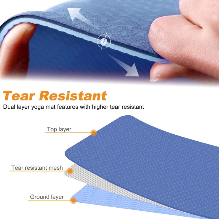 2024 New OEM custom 183*61cm Eco Friendly Non-Slip Fitness Exercise TPE Yoga Mat