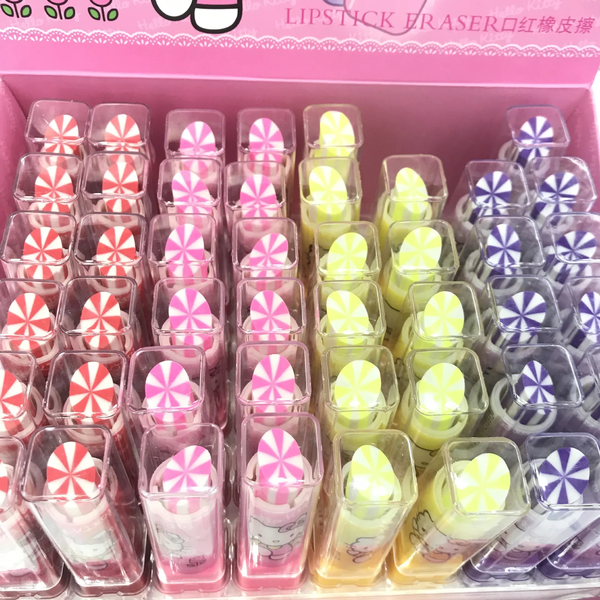 School Stationery Melody Lipstick Eraser, Lipstick Kuromi Eraser, Cartoon anime Princess lipstick eraser