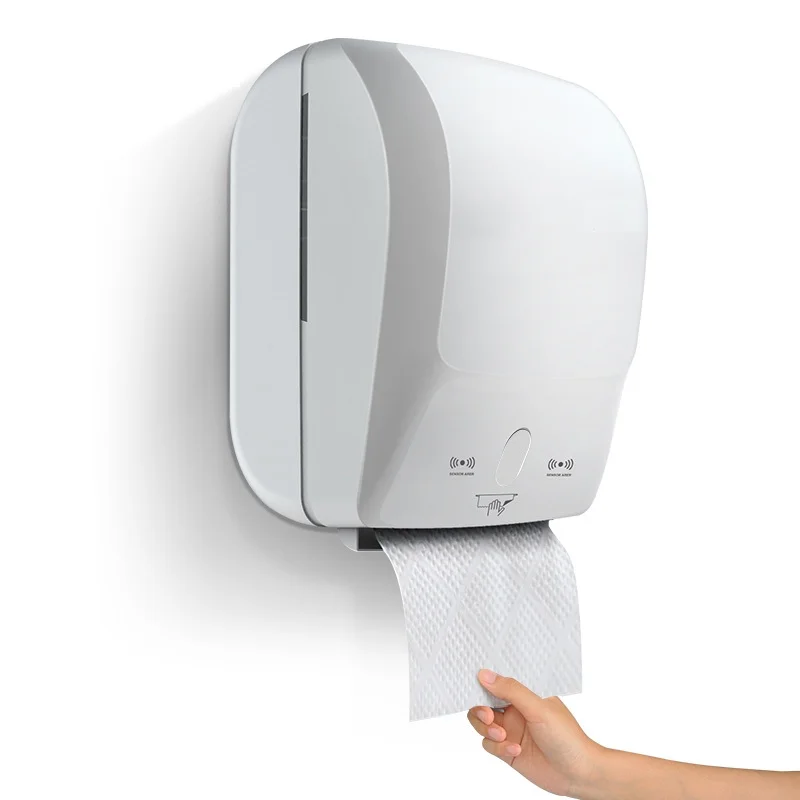 Wall mounted ABS plastic white black toilet automatic sensor paper tissue dispenser