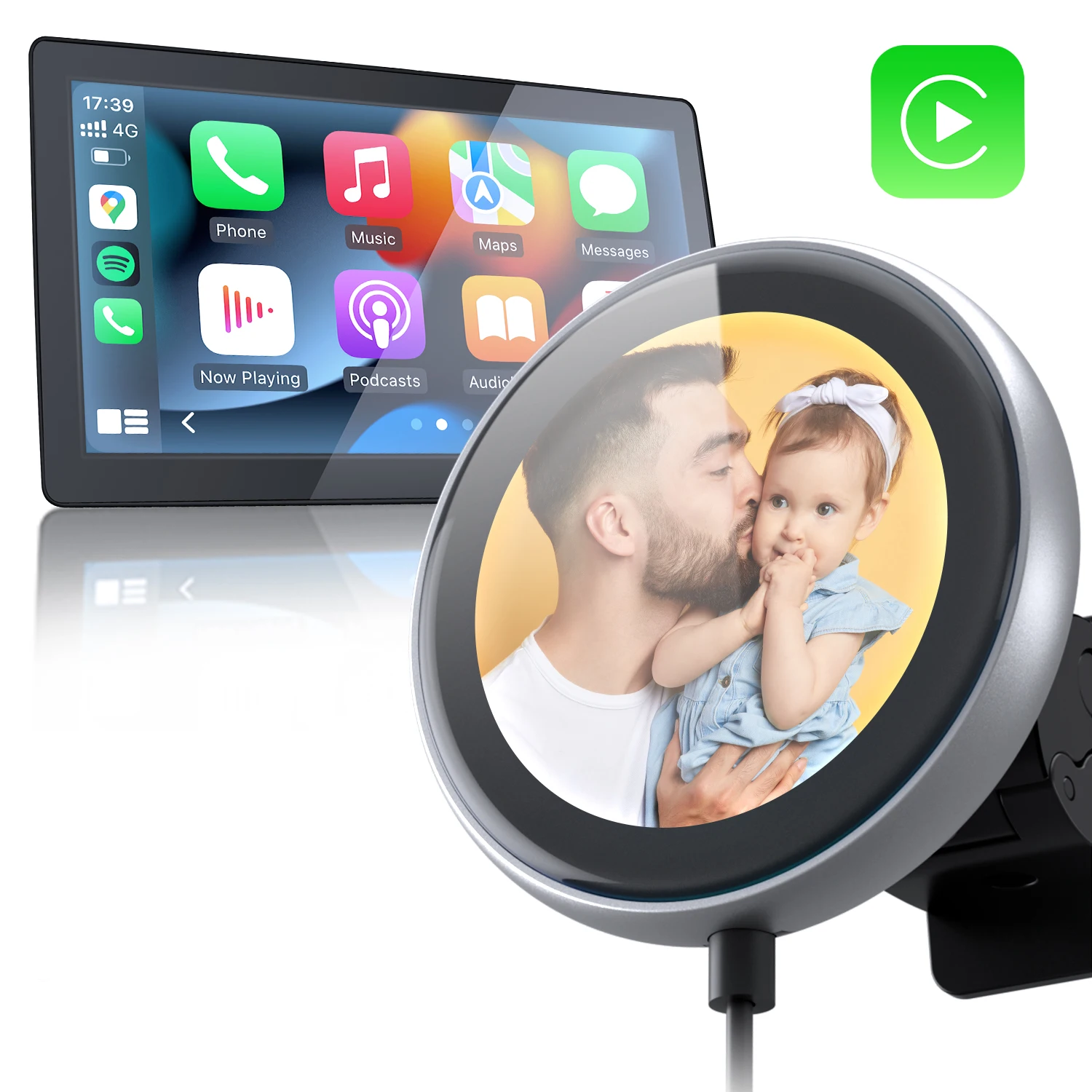 Ottocast уникальный CarPlayClip Новый беспроводной адаптер CarPlay Carplay с мультимедийным дисплеем Обложка альбома быстрое подключение