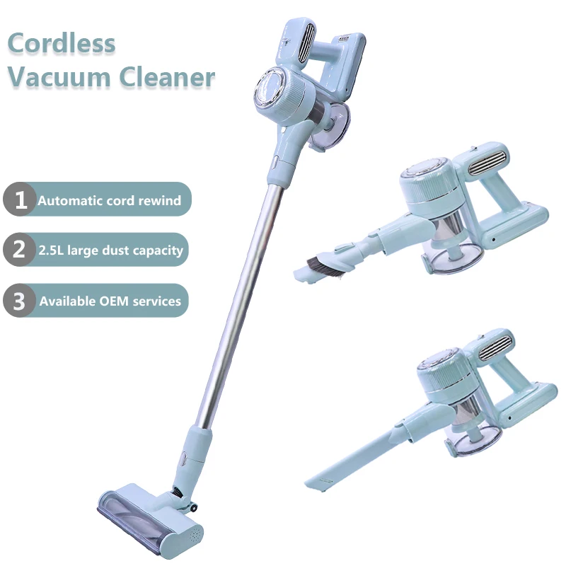 130w 3speeds Motorized Brush Electric Stick Handheld Cordless Vacuum Cleaner With Batteries