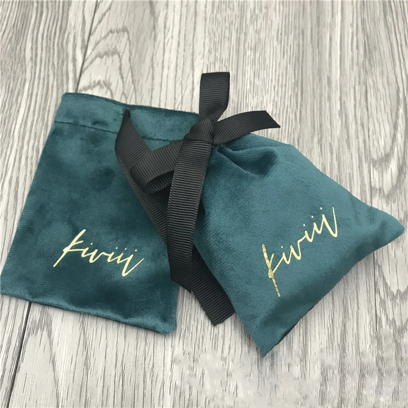 Custom velvet drawstring pouch Christmas gift velvet drawstring packaging bags