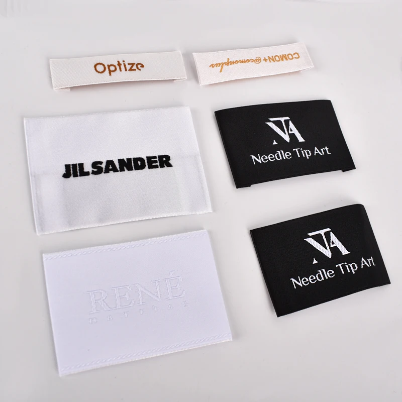 Custom Clothing Woven Label Durable Polyester End Fold Neck Labels for Garments for Shoes and Bags woven labels