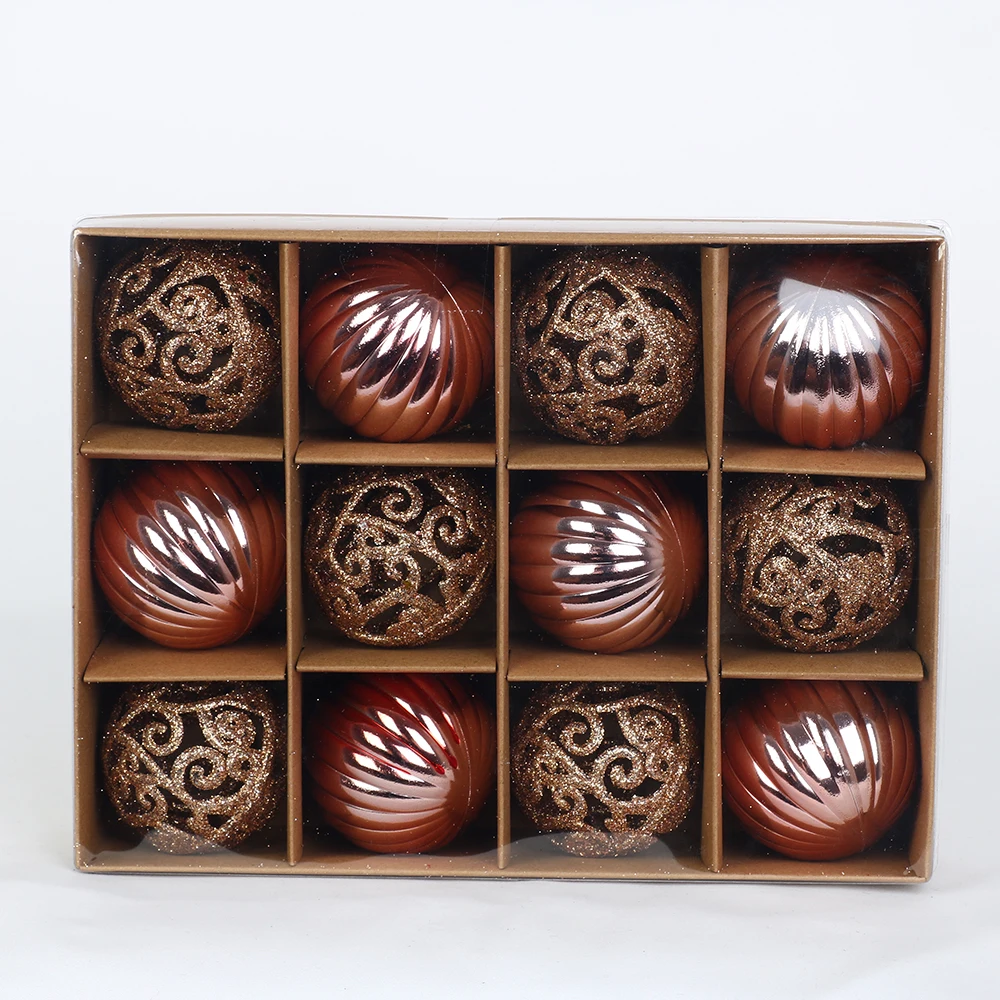 Christmas Ball Tree Ornaments Plastic Foam Glitter Christmas Ball Box Ornaments Ball Set