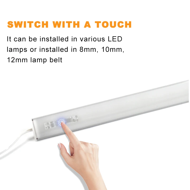 Factory 8mm DC12V/24V 3A Cabinet LED Strip Built-in Touch Sensor dimmer PCB board LED Dimming Module touch sensor switch