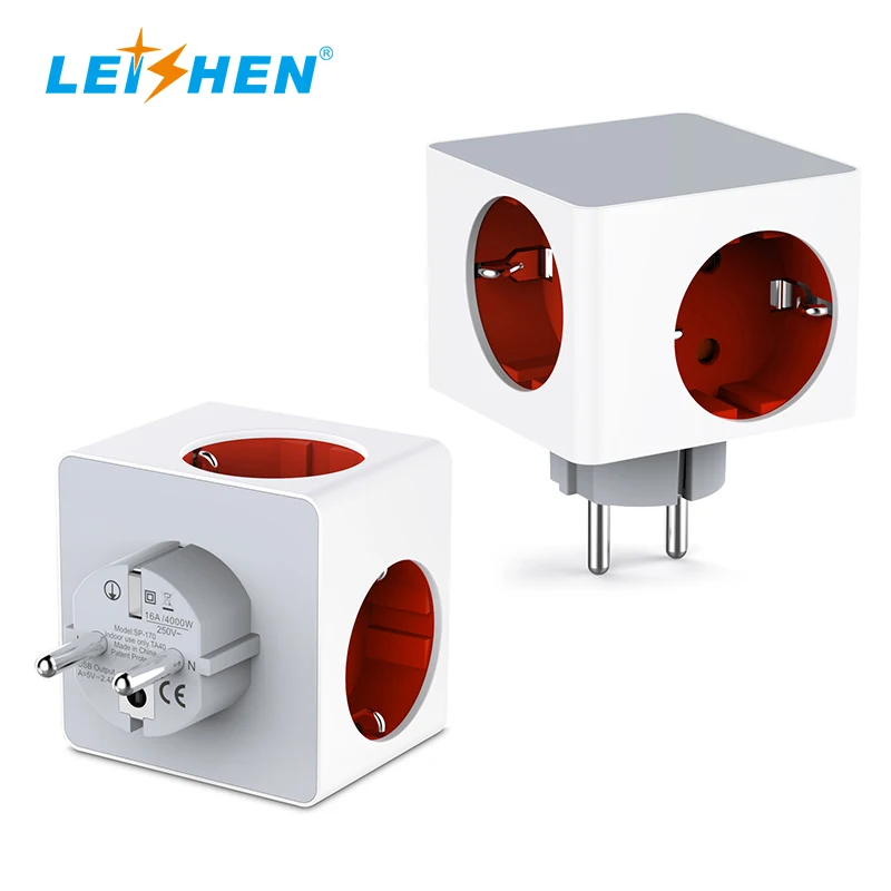 5-в-1 Cube гнездо USB адаптер переменного тока, 3 розетки 2 порта USB (5 V/2,4 A) usb-разъем интеллигентая (ый) IC быстрая зарядка, нет кабеля, легко носить с собой