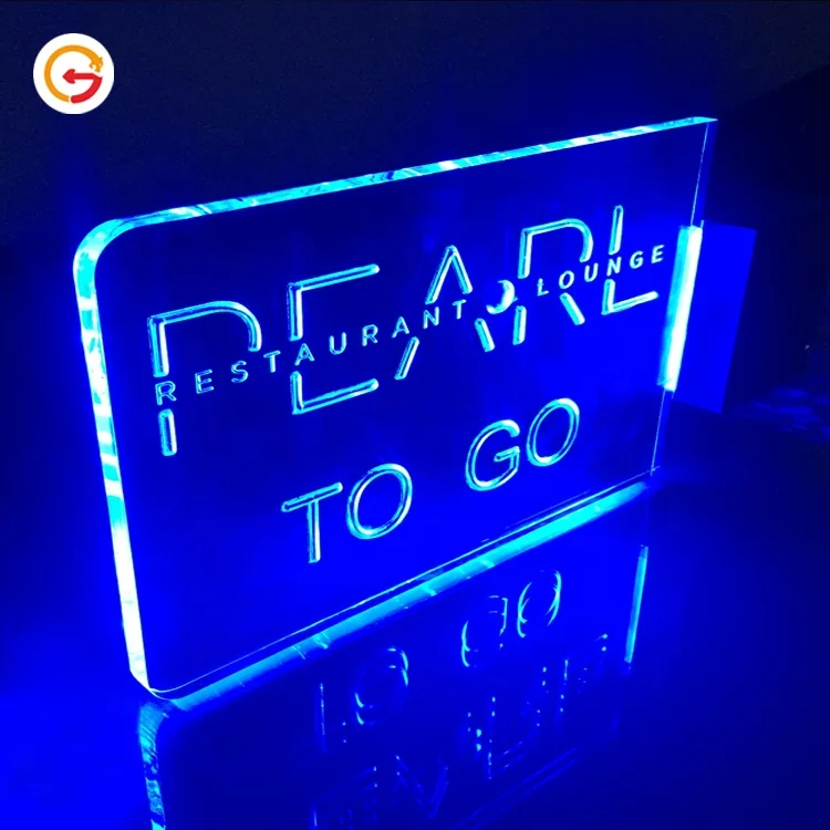 JAGUARSIGN Custom Shop Wall Mounted Led Acrylic Sign Board Room Wall Decoration LED Edge Lit Acrylic Logo Sign