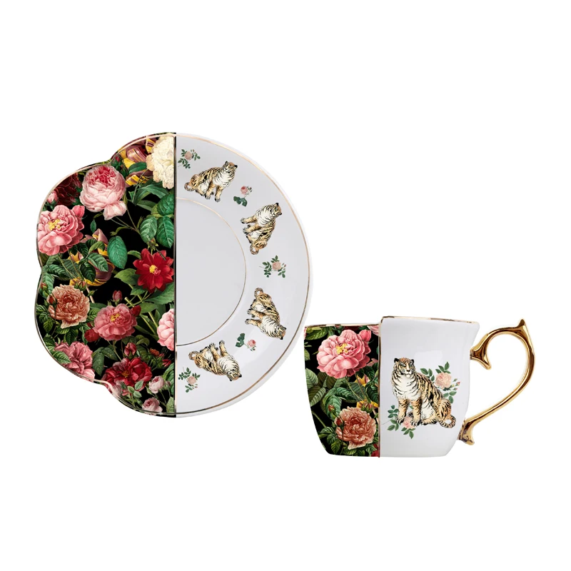 Ceramic Coffee Tea Cups Saucers Sets White Porcelain Espresso Coffee Cup and Saucer Set