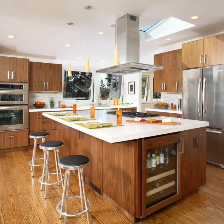 Современный компактный кухонный дизайн новый модульный Меламиновый МДФ шкаф двери столярные и шкафы