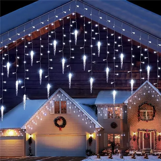 Christmas Lights Outdoor Decoration Led Curtain Icicle String Lights Wedding Party Garland