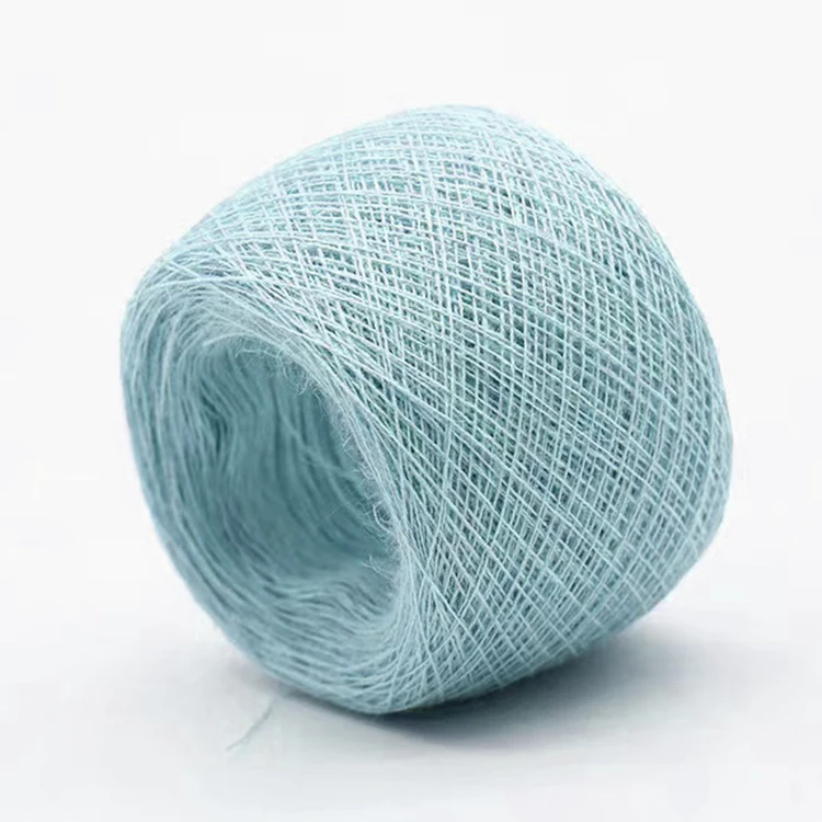 China Factory Wholesale natural color and dyed hemp yarn for weaving 2/30S 45% Cotton 55% Linen yarn