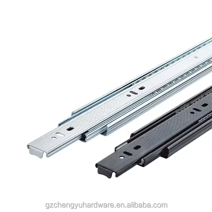 CY-303 Hot Selling Wholesale Steel Ball Bearing Guides Channel Drawer Slide 3 Fold Track Full Extension Ball Bearing Rail