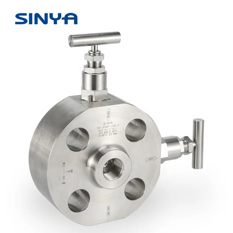 High Pressure 316SS Swagelok Type OS&Y One Piece Design Stainless Steel Flange DBB Monoflange Double Block Bleed