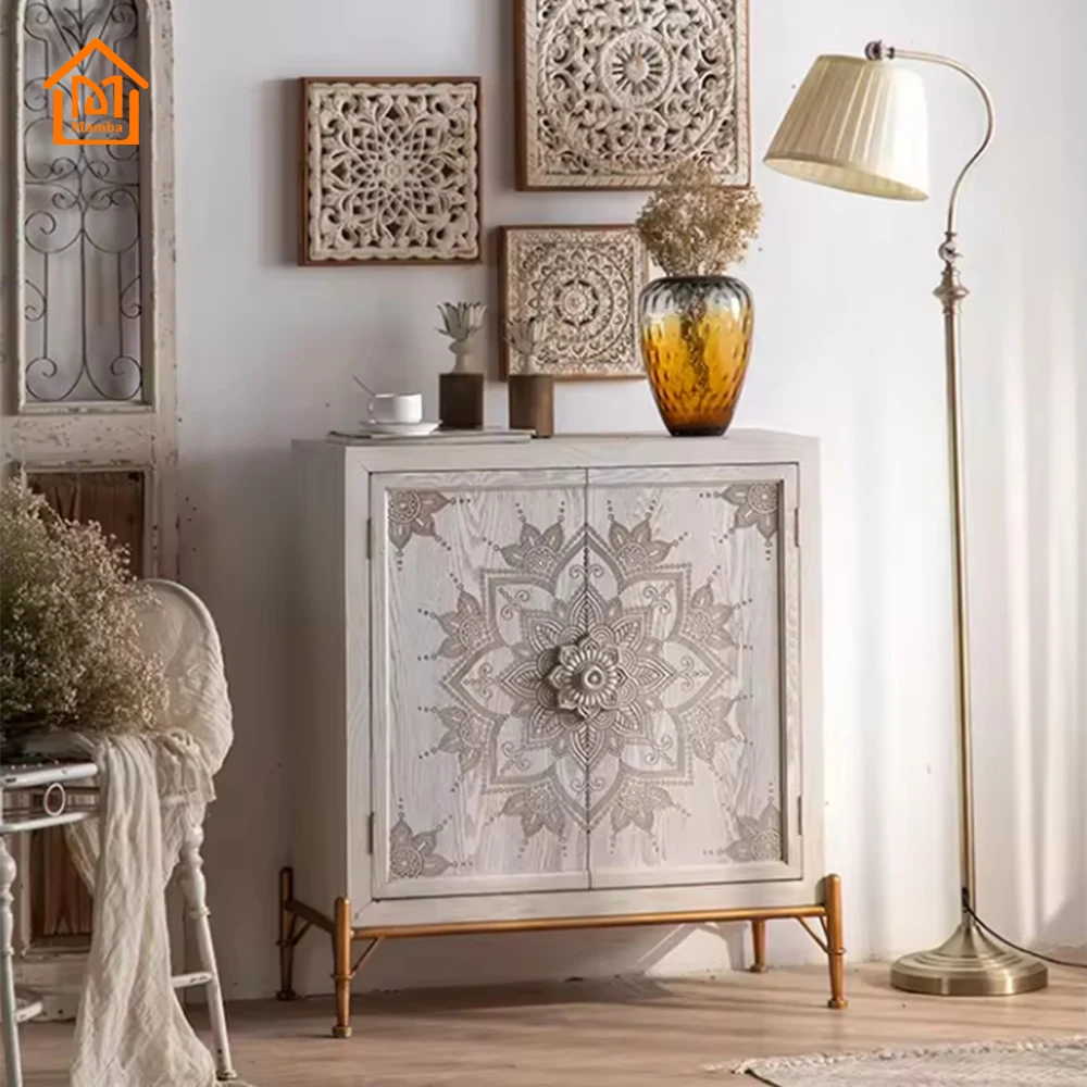 2024 French Nordic Natural Wooden Bedroom Furniture Bed Side Table Solid Pine Wood Nightstand