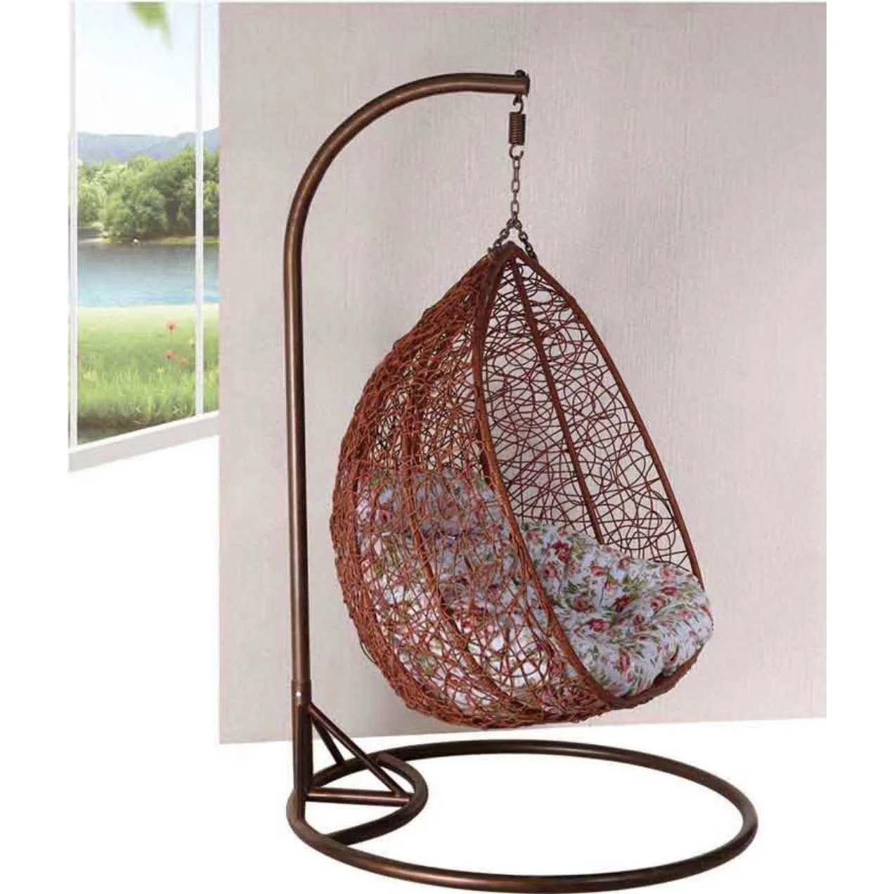 Counterattack Promotion Patio Rattan Garden Wicker Outdoor Furniture Double Seater Outdoor Hammock Egg Hanging Swing Chair