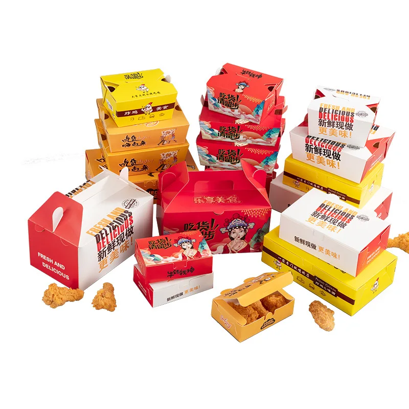 Wholesale custom cheap low price food grade kraft paper box packaging with handle cake gift food packaging