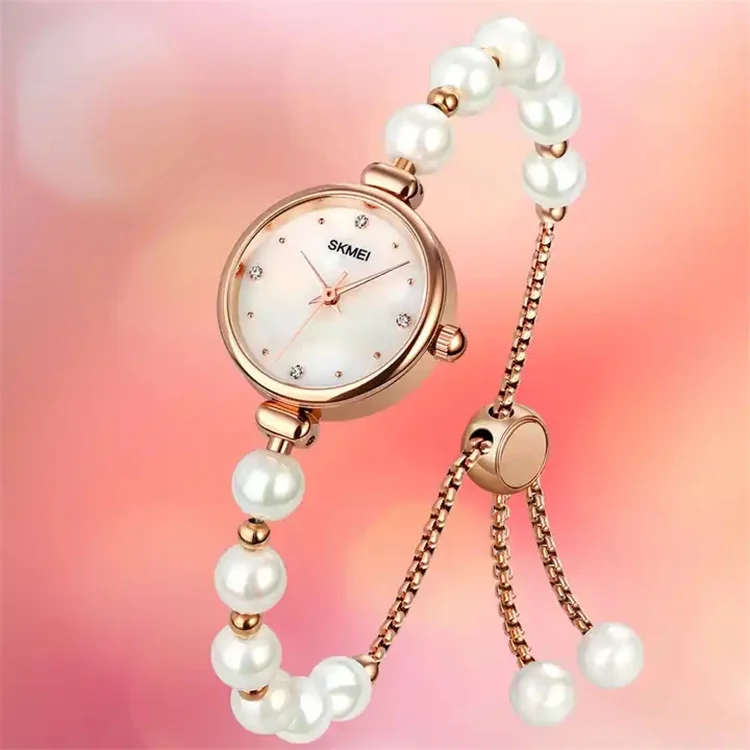 SKMEI Women Romantic Quartz Watches natural stone Female Clock pearl Bracelet Ladies Wristwatches Relogio Feminino Relojes 1983