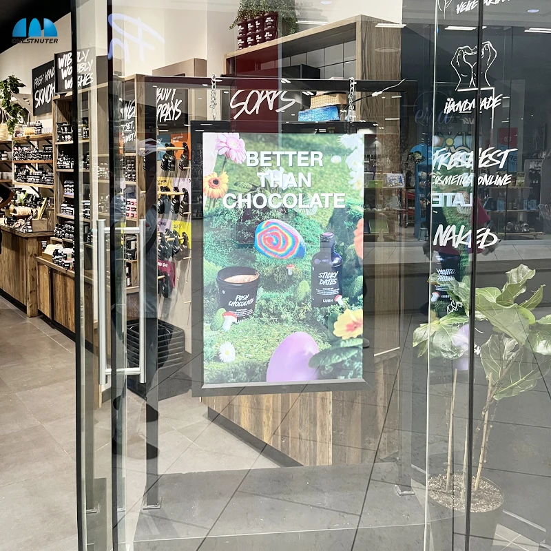 Retail 32 43 Inch Indoor High Brightness Ceiling Hanging Advertising Sunlight readable Digital Signage Window Lcd Display Screen