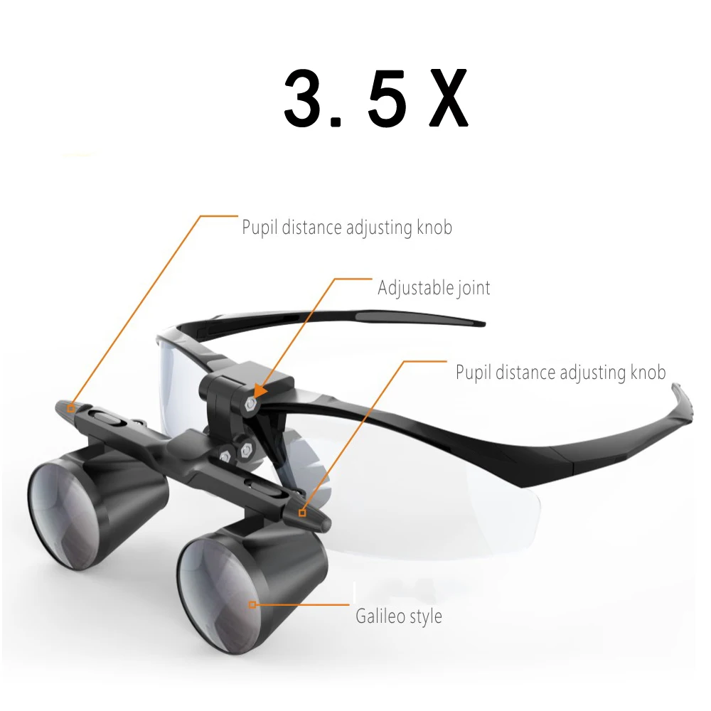 2.5 3.5x led headlight magnifying glasses binocular dental Surgical loupes