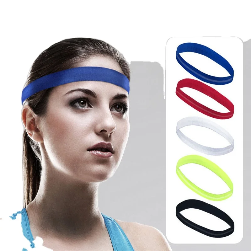 Custom logo anti slip and sweat absorbing headband for youth and adult elastic sports and outdoor Yoga Headband sports sweatband