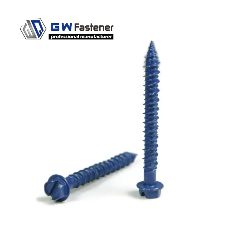 Blue Slotted Hex Washer Head Concrete Screw Concrete Anchor Tapcon Anchor Screw