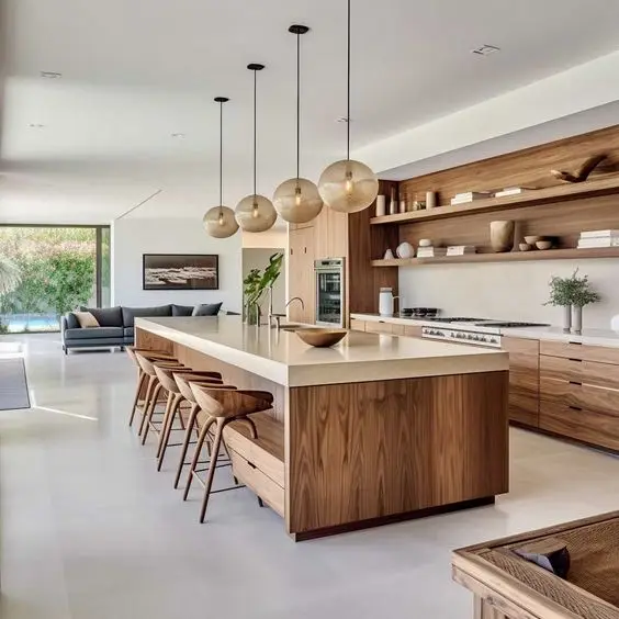 Custom Kitchen Cabinets Italian Euro Contemporary Galley Luxury Wooden Veneer Modern Kitchen Cabinets with Marble Top