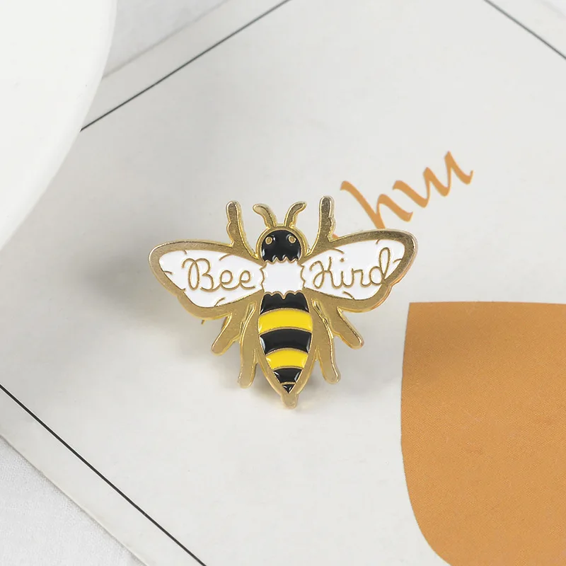 Bee Kind Save The Bees Inspirational Pins Collections Motivational Honey Bee Enamel Pin Quote Lapel Pin Brooches